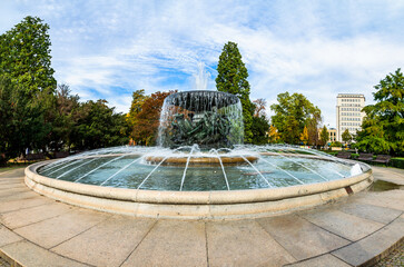 “Stuermische Wogen” (Stormy Waves). It is situated on the Albrechtsplatz in the Neustadt (New...