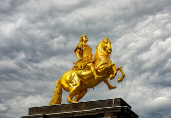 Dramatically picture of the Golden Equestrian Statuette (