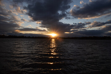 Sunset over a lake