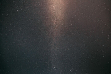 Real Night Sky Stars With Milky Way Galaxy. Natural Starry Sky Black Background