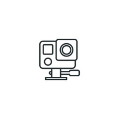 Vector sign of the action camera symbol is isolated on a white background. action camera icon color editable.
