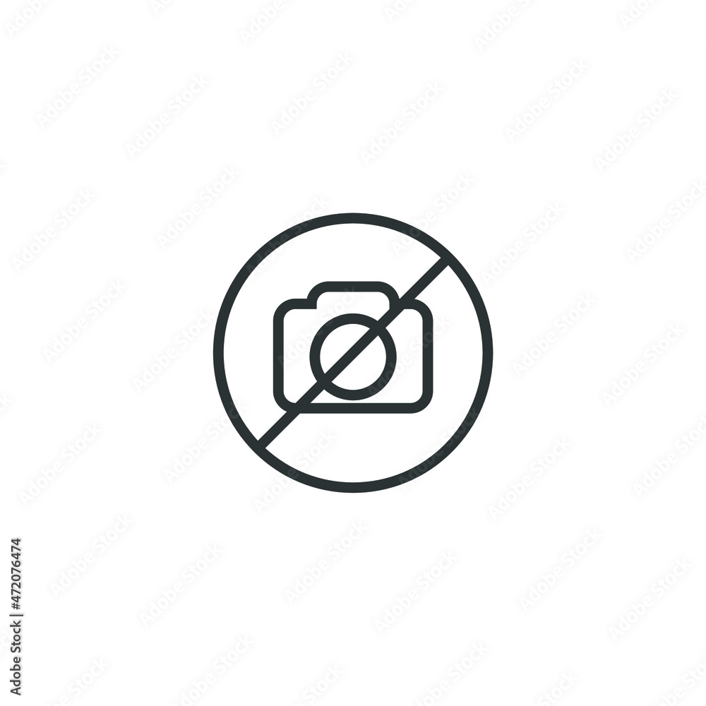 Poster vector sign of the camera symbol is isolated on a white background. camera icon color editable.