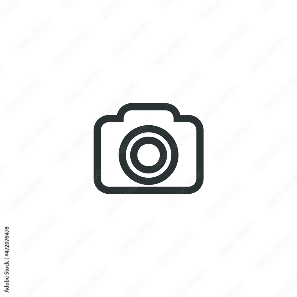 Poster vector sign of the camera symbol is isolated on a white background. camera icon color editable.