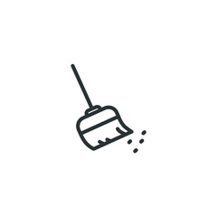 Fototapeta premium Vector sign of the broom symbol is isolated on a white background. broom icon color editable.