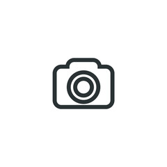 Vector sign of the camera symbol is isolated on a white background. camera icon color editable.