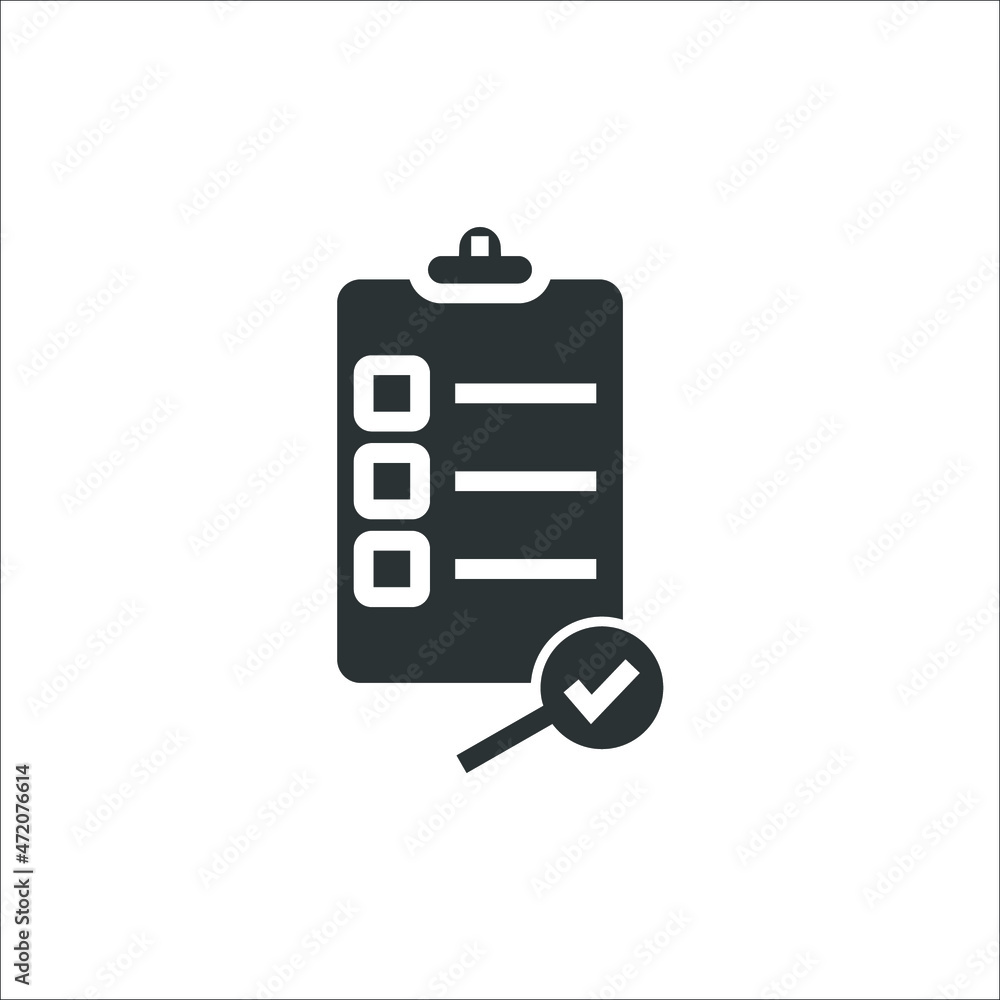 Poster vector sign of the check list symbol is isolated on a white background. check list icon color editab
