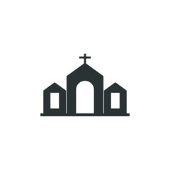 Vector sign of the church building symbol is isolated on a white background. church building icon color editable.