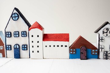 little craft wooden houses as house warming gift shelf or wall decor ornament christmas tree ornament 