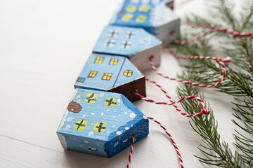 little craft wooden houses as house warming gift shelf or wall decor ornament christmas tree ornament 