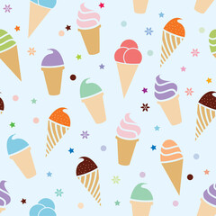 vector seamless icecream pattern