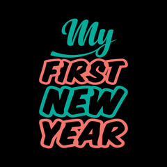 Happy New Year T-shirt, Typography quotes, Happy new year typography