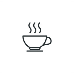 Vector sign of the cup of coffee symbol is isolated on a white background. cup of coffee icon color editable.