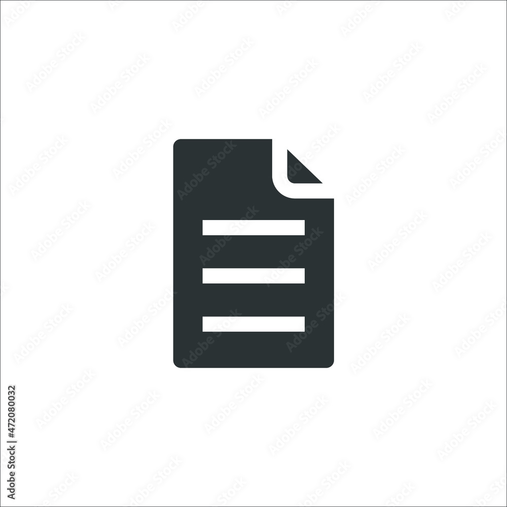 Poster vector sign of the document symbol is isolated on a white background. document icon color editable.