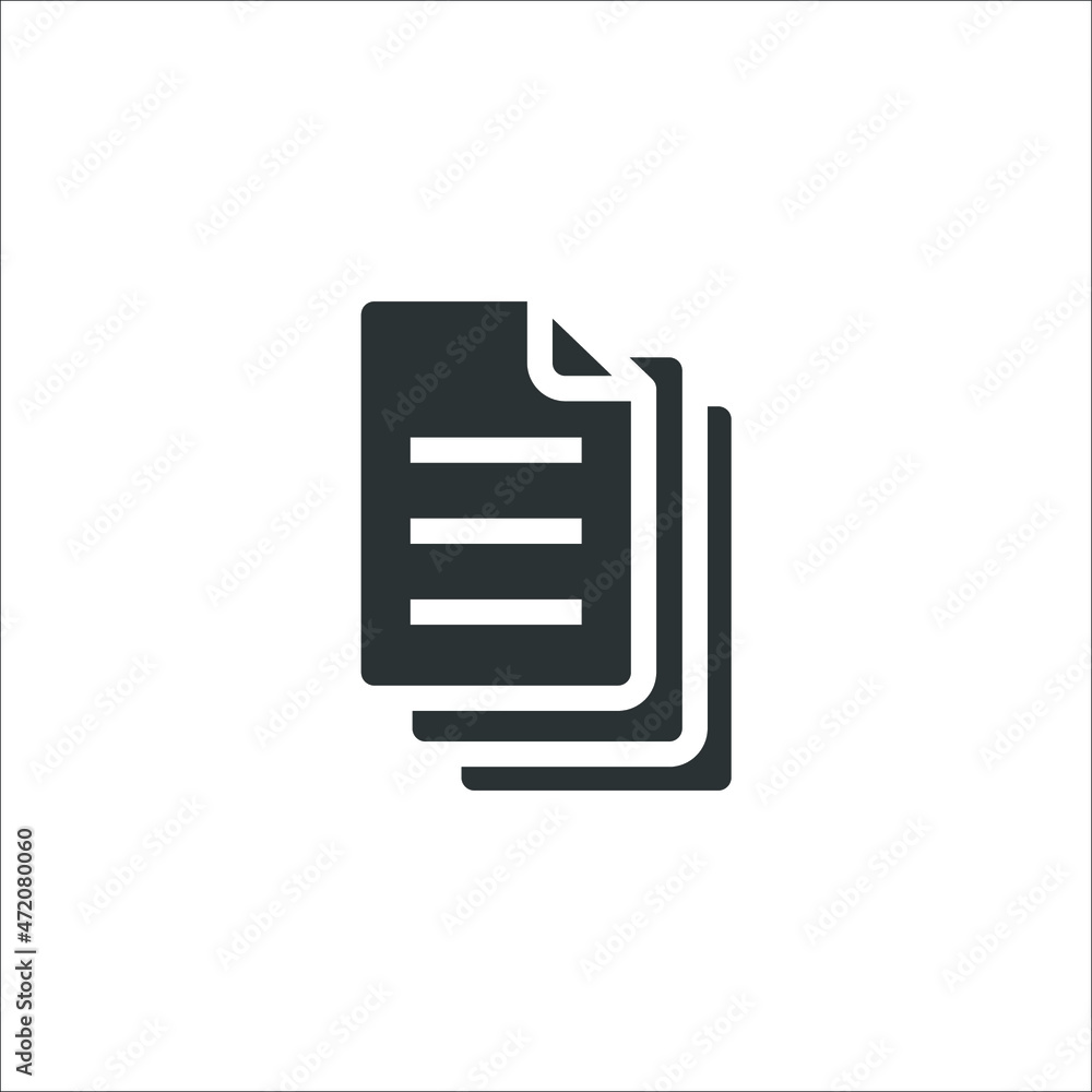 Aufkleber vector sign of the document symbol is isolated on a white background. document icon color editable.