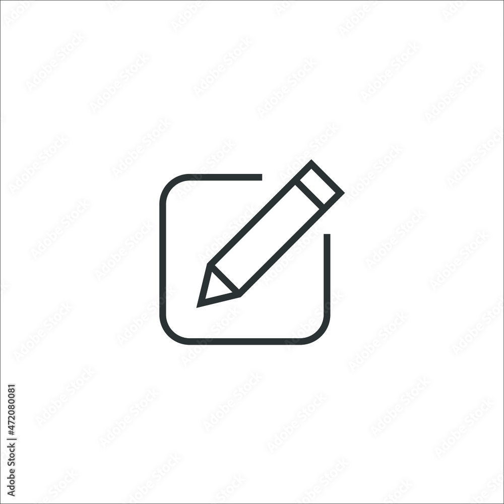 Poster vector sign of the edit symbol is isolated on a white background. edit icon color editable.