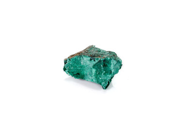 Macro mineral stone Malachite against white background