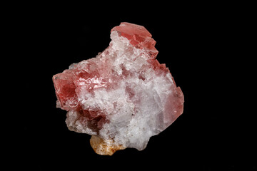 Macro stone mineral Fluorite on a black background