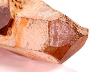 Macro stone mineral rhinestone on a white background