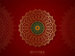 Golden mandala Vector round circle. Mandala style. Decorative element with gold.