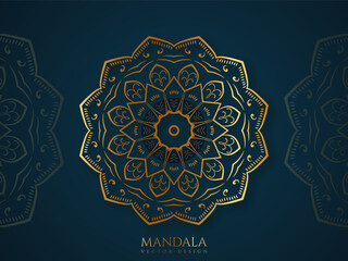 Elegant ornamental mandala background design with gold color