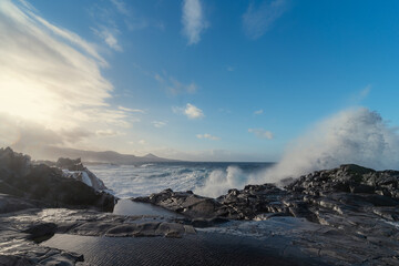 El Puertillo sunny seascape  . Arucas. Gran Canaria. Canary Islands