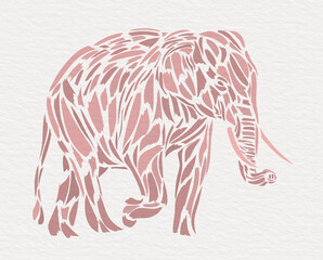 abstract digital illustration with silhouette of an elephant