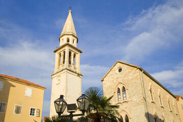 Fototapeta na wymiar Cathedral of St. John in Old Town of Budva, Montenegro