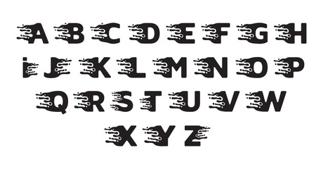 Oil or ink alphabet concept design
