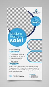 Modern Real Estate Home For Sale. Dl Flyer, Door Hanger And Rack Card Template Design