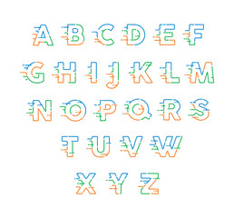 fast effect lines alphabet concept design