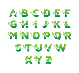 nature leaf alphabet concept design