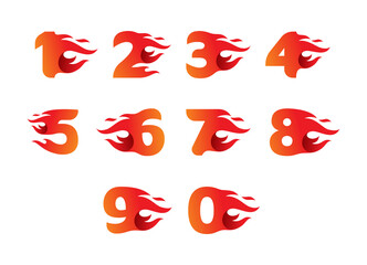 Hot fire number alphabet concept design