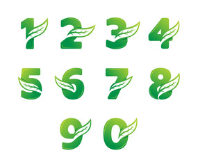 nature leaf number alphabet concept design