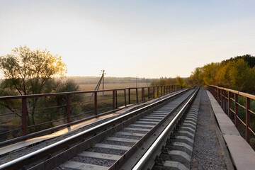 Fototapeta na wymiar railroad and railway bridge