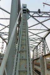 steel bridge construction site