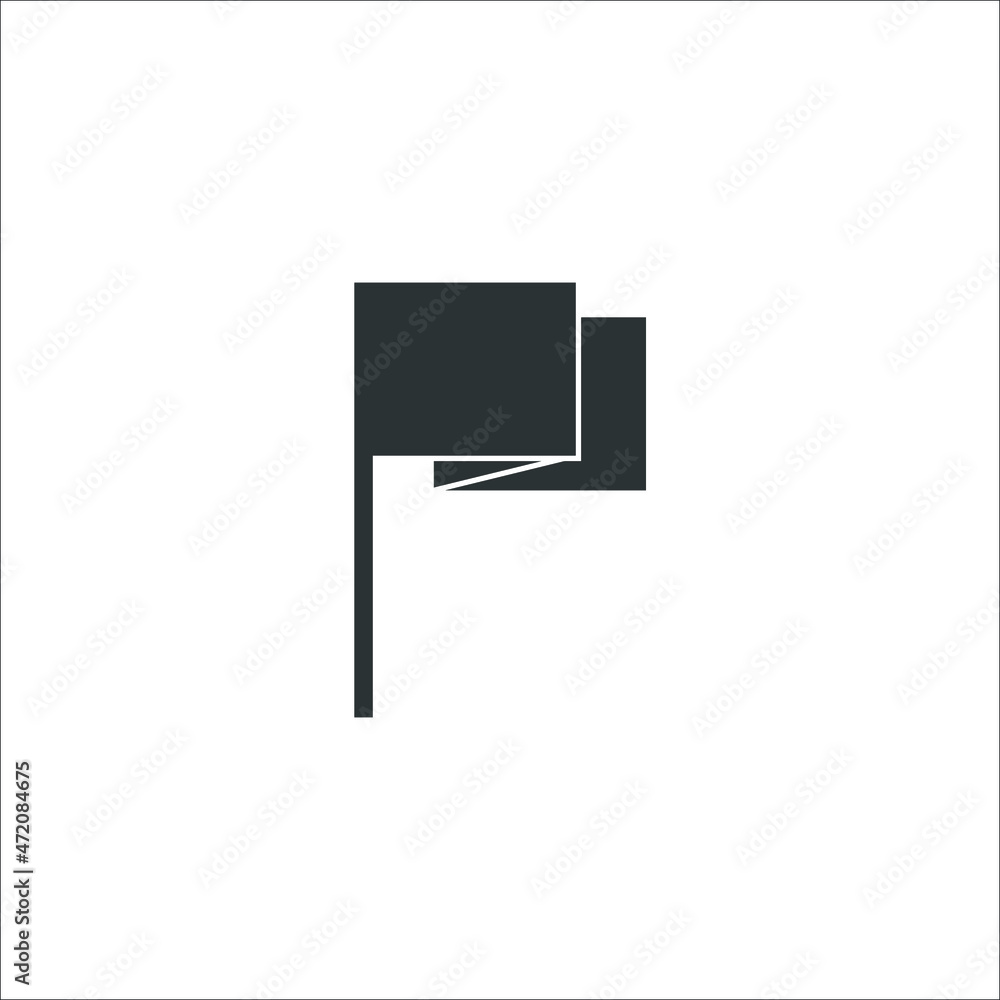 Poster vector sign of the flag symbol is isolated on a white background. flag icon color editable.