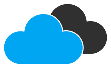 Clouds vector illustration on a white background. An isolated flat icon illustration of clouds.