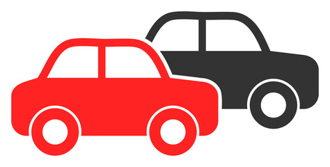 Car traffic vector illustration on a white background. An isolated flat icon illustration of car traffic.