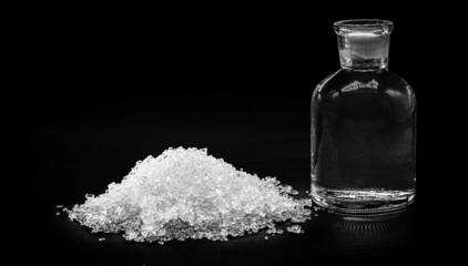 Sodium acetate, called sodium ethanoate, a colorless crystalline compound, containing sulfuric acid