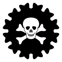 Death microbe vector illustration on a white background. An isolated flat icon illustration of death microbe.