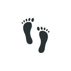 Fototapeta na wymiar Vector sign of the footprint symbol is isolated on a white background. footprint icon color editable.