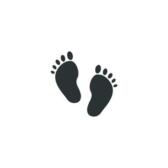Obraz na płótnie Canvas Vector sign of the footprint symbol is isolated on a white background. footprint icon color editable.