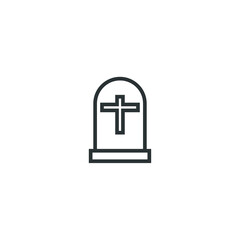 Vector sign of the gravestone symbol is isolated on a white background. gravestone icon color editable.