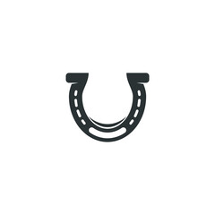 Vector sign of the Horseshoe symbol is isolated on a white background. Horseshoe icon color editable.