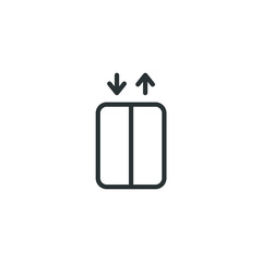 Vector sign of the lift symbol is isolated on a white background. lift icon color editable.