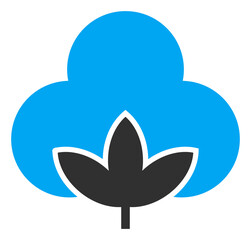 Cotton vector illustration on a white background. An isolated flat icon illustration of cotton.