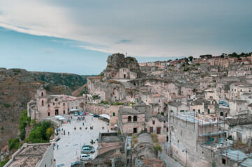 Obraz premium Italy, july 2017, view of the city of matera, known all over the world for the historic Sassi