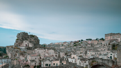 Italy, july 2017, view of the city of matera, known all over the world for the historic Sassi