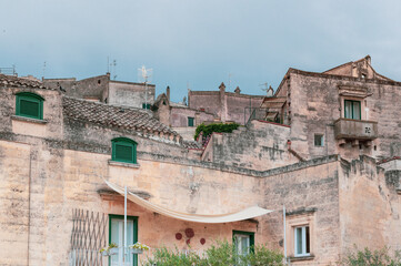 Italy, july 2017, view of the city of matera, known all over the world for the historic Sassi