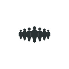 Vector sign of the People symbol is isolated on a white background. People icon color editable.